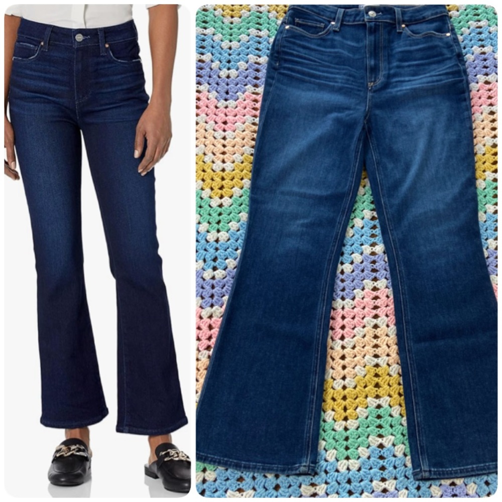PAIGE Dark Blue Boot Cut Jeans